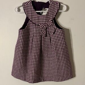 Rare Editions Purple Houndstooth Dress with Bow